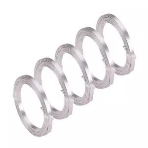 클로티리 5롤 실버 컬러 플랫 알루미늄 와이어 3mm 금속 베젤 스트립 6.56피트 와이드 노즈 보석 제작