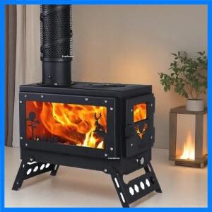 야외용 실화 난로 가정용 장식용 벽난로 굴뚝이 있는 나무 난로 스틸 유럽식 시골풍 실내 펠릿 난로