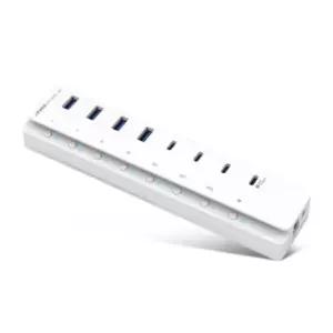 COX 8포트 USB 허브퀵차지 c타입 LED 12V 노트북 넷북