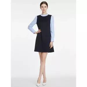 [하프클럽/샵앤]여성 하객룩 페이크 레이어드 봄 미니 원피스 EGG-WDR-21050-네