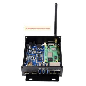 호환 Waveshare 듀얼 기가비트 이더넷 미니 컴퓨터  금속 케이스  냉각팬 포함  라즈베리 파이 컴퓨팅 모듈