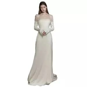 웨딩촬영 긴팔웨딩드레스 오프숄더 이브닝드레스 튜브탑 셀프웨딩 웨딩드