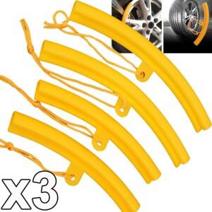 노란색 자동차 오토바이 휠 가드 림 보호대 자전거 타이어 교체 도구