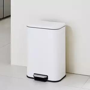 한샘 디럭스 스텐 페달 휴지통 20L 화이트