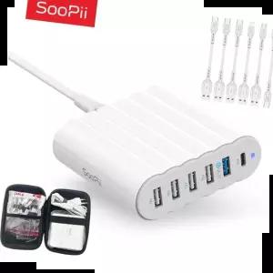 Soopii 휴대용 6포트 C타입 멀티고속충전기 CS63C