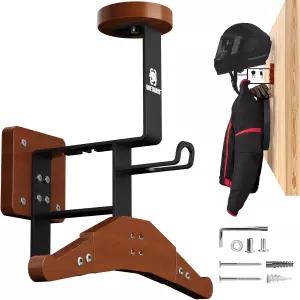 원티그리스 전술 기어 월 마운트 2.0 업그레이드 - 조끼 행거가 있는 오토바이 헬멧용 헤비 듀티 헬멧 랙