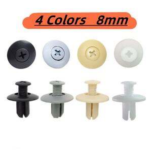 범용 자동 머드 가드 범퍼 트렁크 화이트 그레이 베이지 플라스틱 리벳 8mm 휠 아치 확장 나사  용 패스너