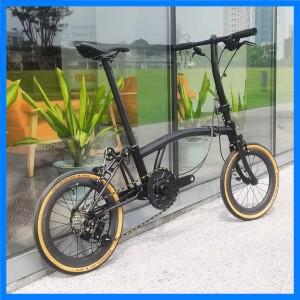 크랜스톤 D7 블랙 카본 파이버 접이식 자전거 16인치 7단 C 브레이크 야외 MTB 자전거 성인용 경량 삼단 접