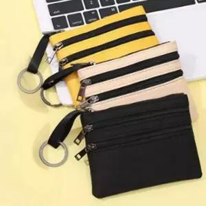 가벼운 패브릭 동전 지갑 휴대용 심플 동전 지갑 데일리 지퍼