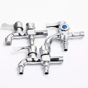 [라미컴퍼니]수도꼭지 더블 세탁기 수전 두갈래 양갈래 커플링 정원 밸브 야외 도금 페인트 방지 세면대