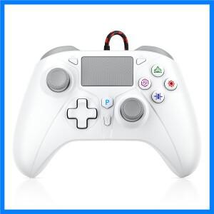 터포우 PS5 컨트롤러 (PS5/PC용 유선 게임패드) 듀얼센스 지원 진동 기능/3.5mm TRRS/프로그래밍/터보