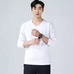 남자 봄 가을 무지 기본 긴팔티 레이어드 V넥 면 긴팔 티셔츠 쭉티 봄티셔츠 남자 레이어드티 면티셔츠