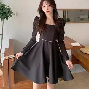 러블리 플레어 원피스 A라인 어깨셔링 스퀘어넥 (KYR-W9748E6)