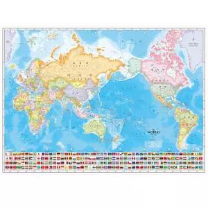 [제이프로젝]세계지도 국기 코팅 - 어린이 세계여행 월드맵포스터 세계지도포스터 대형세계지도 세계여행지
