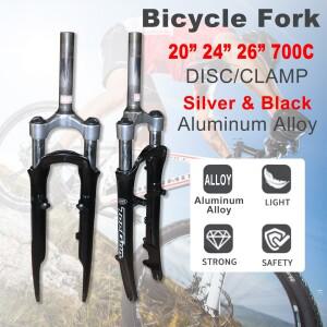 산악 자전거 서스펜션 포크 조정 실버 블랙 E 프론트 디스크 브레이크 드롭 아웃 사이즈 100mm 20 인치 24