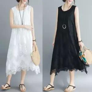 반팔원피스 앨리스 핑크 라운드 쉬폰 롱스커트 (KYR-WFH78NR)