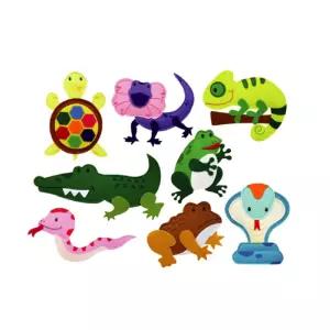 청양토이 펠트 찍찍이 교육자료 모형 파충양서류 8종교구 인형 피규어 동물 동물어 장난감 학습