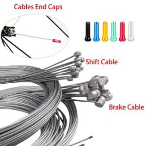 2M MTB 자전거 브레이크 라인 스피드 고정 기어 시프터 케이블 세트 엔드 캡 팁 코어 내부 와이어 크림프