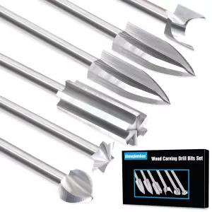 드레멜 회전 도구용 목각 비트 6개의 드릴 세트 DIY 목공용 조각용 조각 연삭 드릴링 마이크로 1/8인치