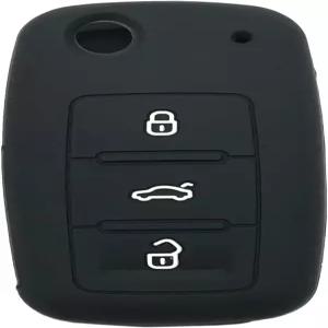 폭스바겐 제타 패스 키리스 엔트리 리모컨 키포브(블랙)용 키포 커버 케이스 재킷 실리콘 스킨 홀더 장착