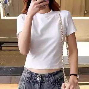 반팔 오버 크롭티 무지 라운드넥 데일리 운동 외출복 홀터넥나시