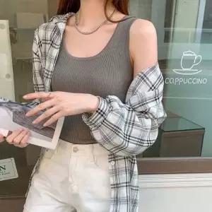 크롭티 베이직 (BNCW-C3005) 추천 골지 민소매 꾸안꾸