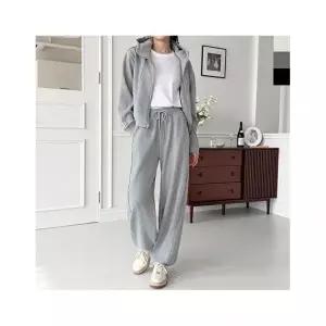 에스케이스토아 기타브랜드 GBB FW1053W 여자 투웨이 포근 기모 후드집업 라인 와이드 트레이닝 세트