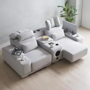 루엔 모션소파  전동 리클라이너 3인용  패브릭 쇼파 기본형 (콘솔박스 스피커형 포함) [무료배송]