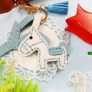 가죽 453YSD73 목마 열쇠고리 만들기 -1인세트