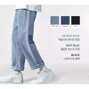 남성 세미 와이드 데님 팬츠 연청 진청 흑청 청바지 남성캐주얼 패션아이템 편안한 패션아이템