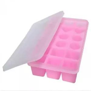 아이스큐브 제조 보관용 실리콘 얼음틀 트레이 제빙용 핑크