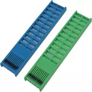 낚시 스넬 후크 홀더 스프링 클립이 있는 2팩 양면 리드 트레이 장비 미끼 및 지그를 위한 6x27cm 파란색