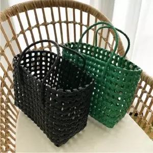 [기회공작소]튼튼한 수납력 격자 바구니 토트백 데일리 장바구니 피크닉 데일리 가방