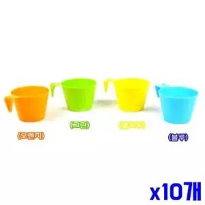 bns 파스텔톤 미니 손잡이컵 4P x10개 아이스컵 얼음컵 모던식기 물컵 카페용품