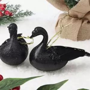 글리터 크리스마스 오너먼트 조장식 크리스마스 트리 장식 백조 겨울