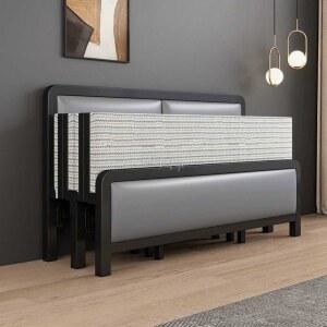 샤크팡 블랙 2인용 인용 손님 라꾸라꾸 접이식 죽운로마기둥1M보강 푹 90CM 폴딩베드