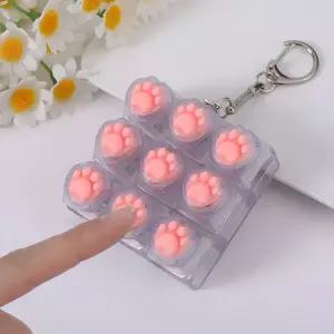 루닌 고양이 발바닥 딸깍이 키보드 키캡 키링