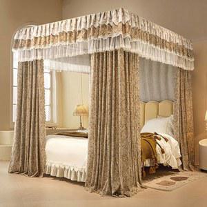SCTYWCQ 캐노피 침대 커튼 - 4 코너 포스트 트윈 / 풀 퀸 킹 성인 및 소녀용 장식용 (브라운, 64인치 W x 86인치 L (팩 1개)