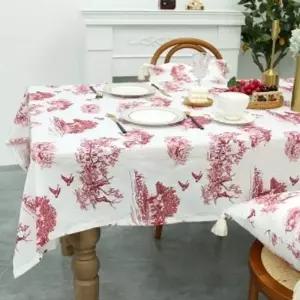 [골드스마일]린넨 식탁보 220x140cm 레드 식탁커버 테이블커버