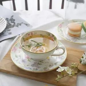 한국도자기 꽃무늬 커피잔 2인 세트 로망스마리 찻잔 선물