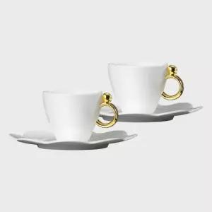 한국도자기 에스프레소 2인 세트 프라우나 지오메트리카골드 찻잔