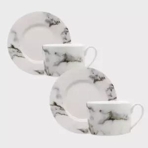 한국도자기 티컵 찻잔 2인 선물 세트 프라우나 마블 베니스포그