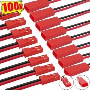 항공단자 항공잭 10-100개 구리선 JST 남성 여성 콘센트 커넥터 2핀 와이어 잭 단자 RC 배터리 케이블 라인