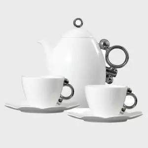 한국도자기 커피잔 주전자 세트 6p 프라우나 지오메트리카 플래티넘