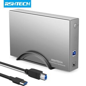 RSHTECH 3.5 인치 HDD 케이스 USB C SATA 외장 하드 드라이브 인클로저 UASP 자동 슬립 I II SSD용 5Gbps