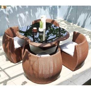 야외 라탄테이블 세트 블랙 고리 가구 옥상 인테리어 빈티지 탁자 쇼파 등나무