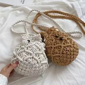 라탄 조직 스트랩 미니 복조리 가방 6SS