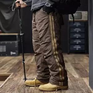 훌리오 남자면바지 흰 오리털 겨울 야상 패딩 바지 빅사이즈 기모 두꺼운 바람막이 가을 UNO4