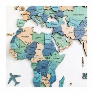 세계 지도 3d 퍼즐 학교 사무실 인테리어 벽지 나무재질 나무 조개 인포메이션