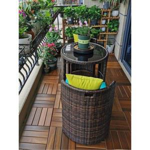 정원테이블의 트 라탄 야외 테라스 가드닝 접이식의 세트 카페 라운지 강화유리